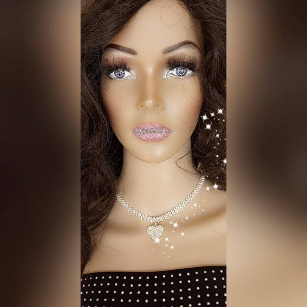Heart crystal necklace
